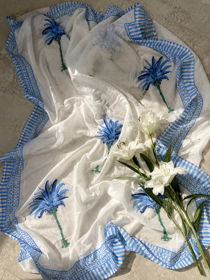Blue Palms by the Sea Sarong
