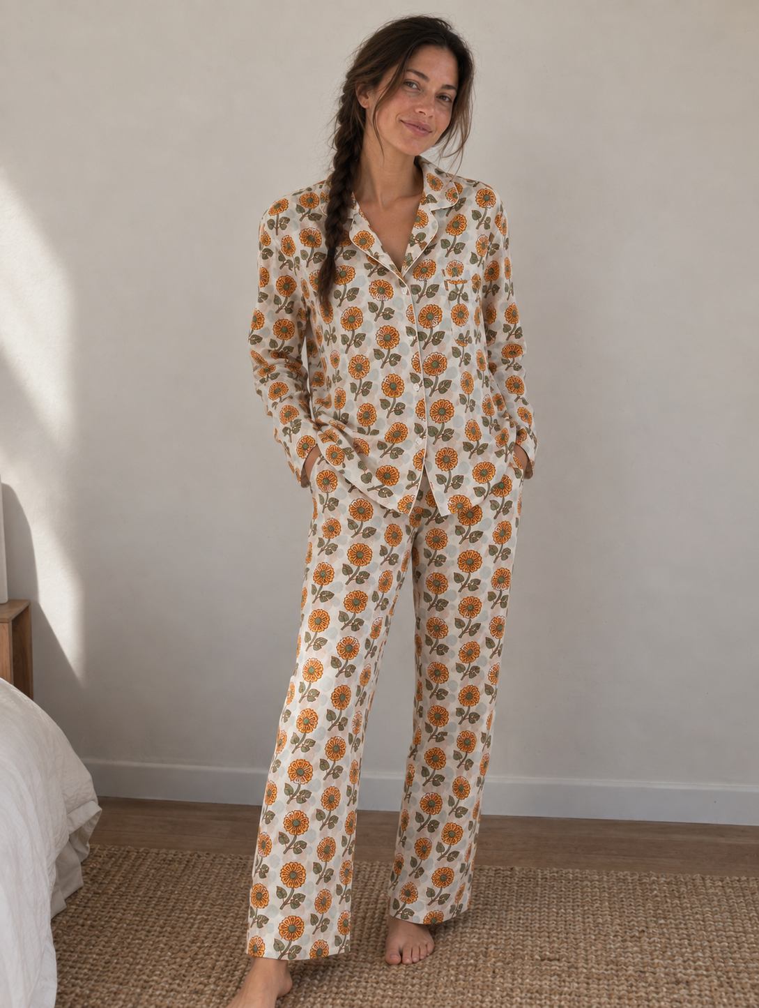 Marigold Meadow Cotton Pyjama Set