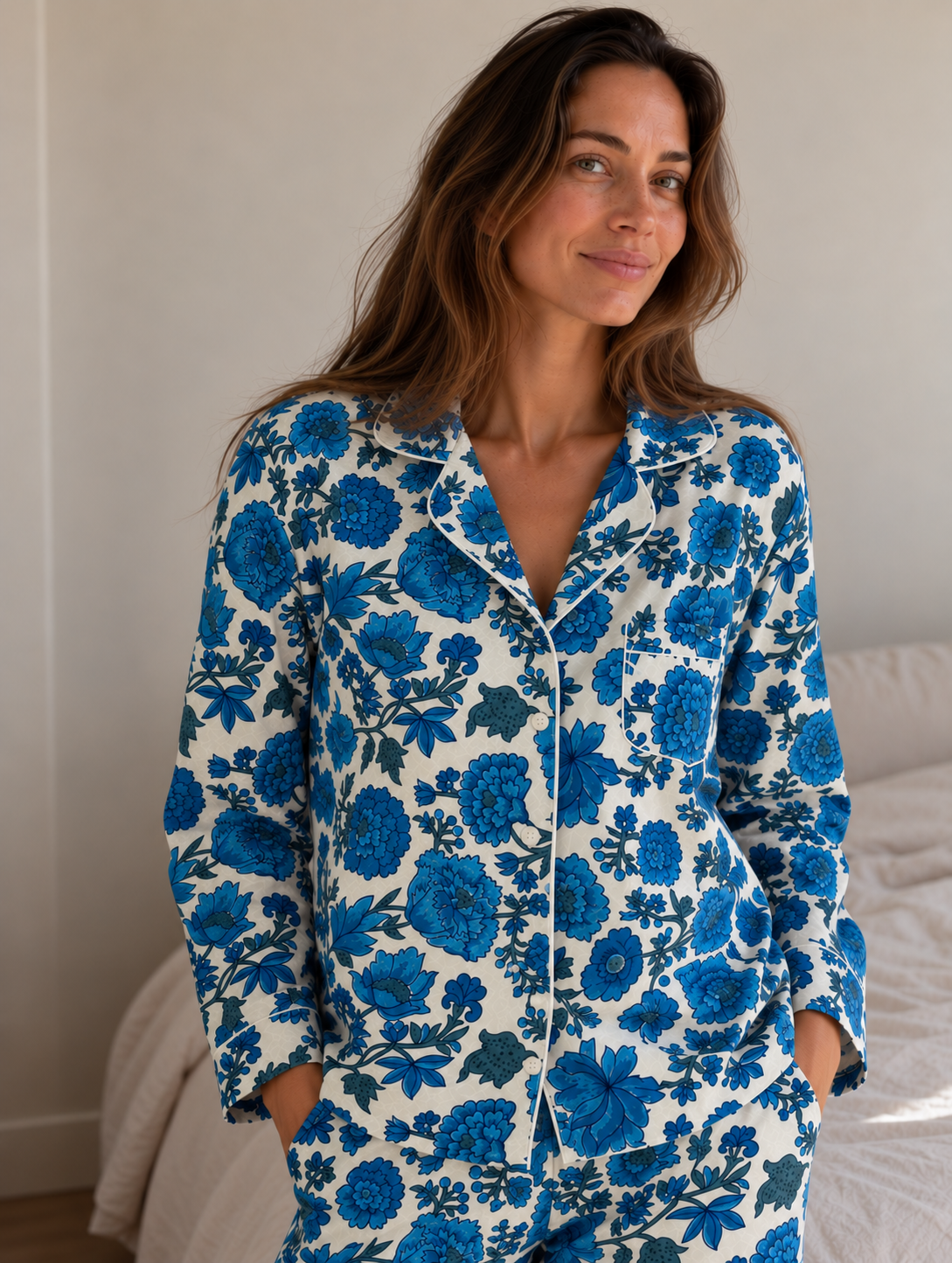 Indigo Bloom Long Pyjama Set