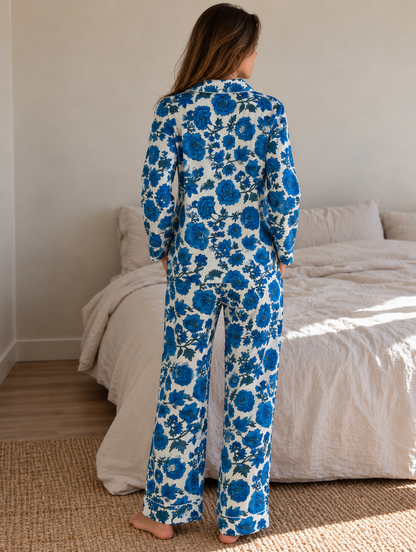 Indigo Bloom Long Pyjama Set