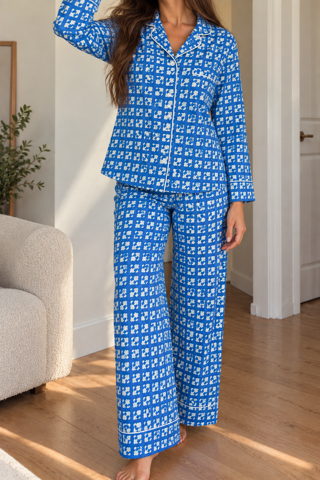 Cobalt Mosaic Pyjama Set