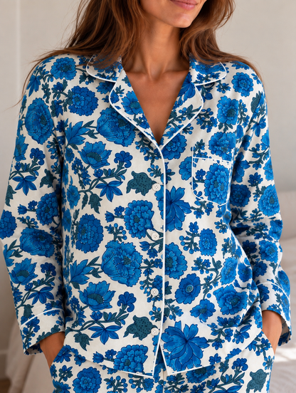 Indigo Bloom Long Pyjama Set