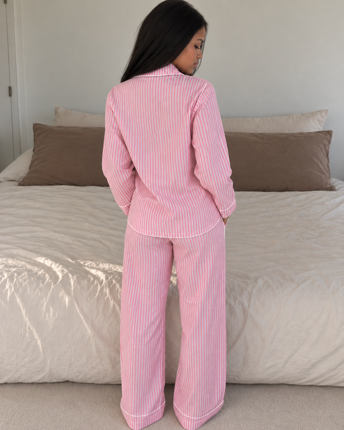 Pink Candy Stripe Long Pyjama Set