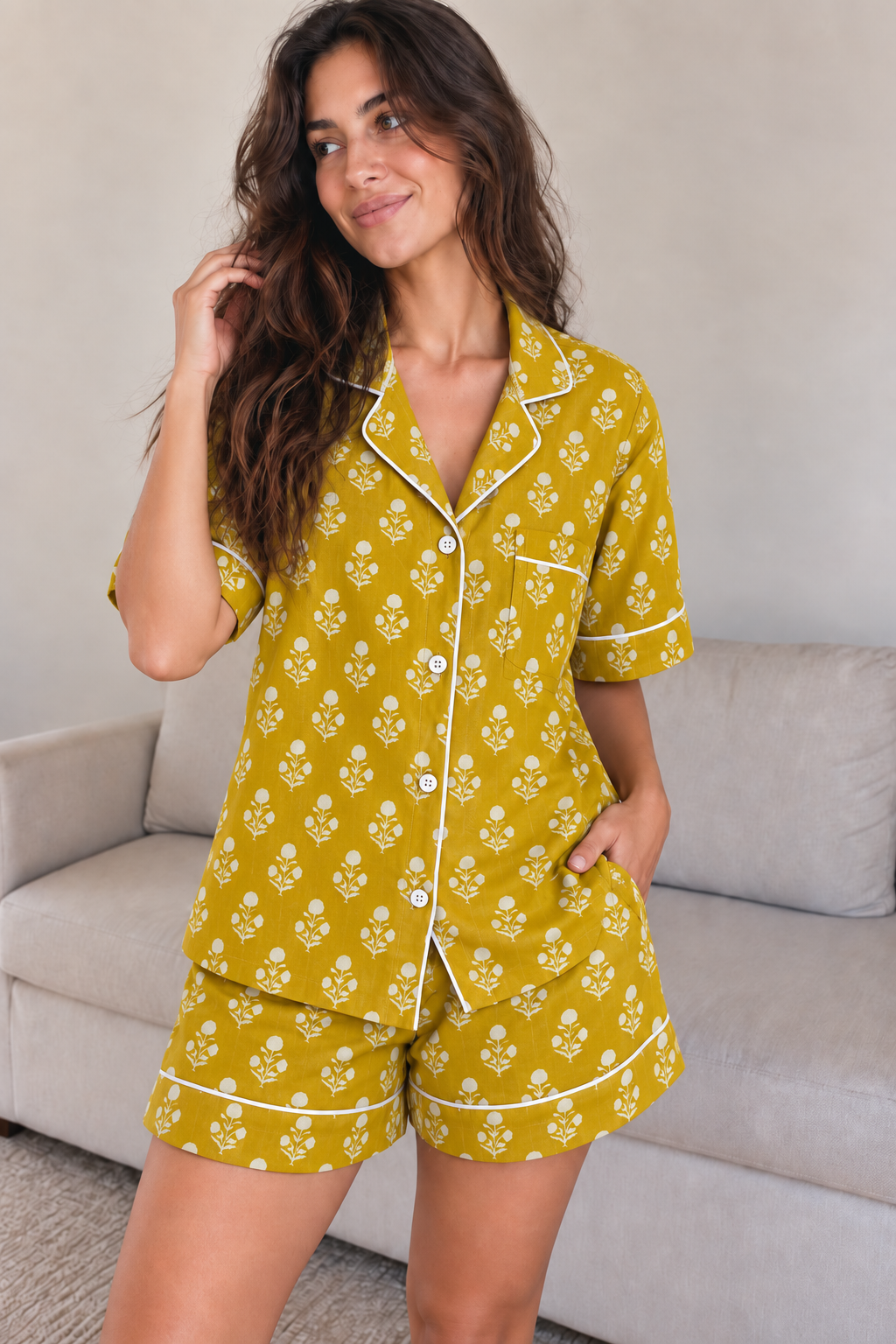 Honey Sprig Short Pyjama Set