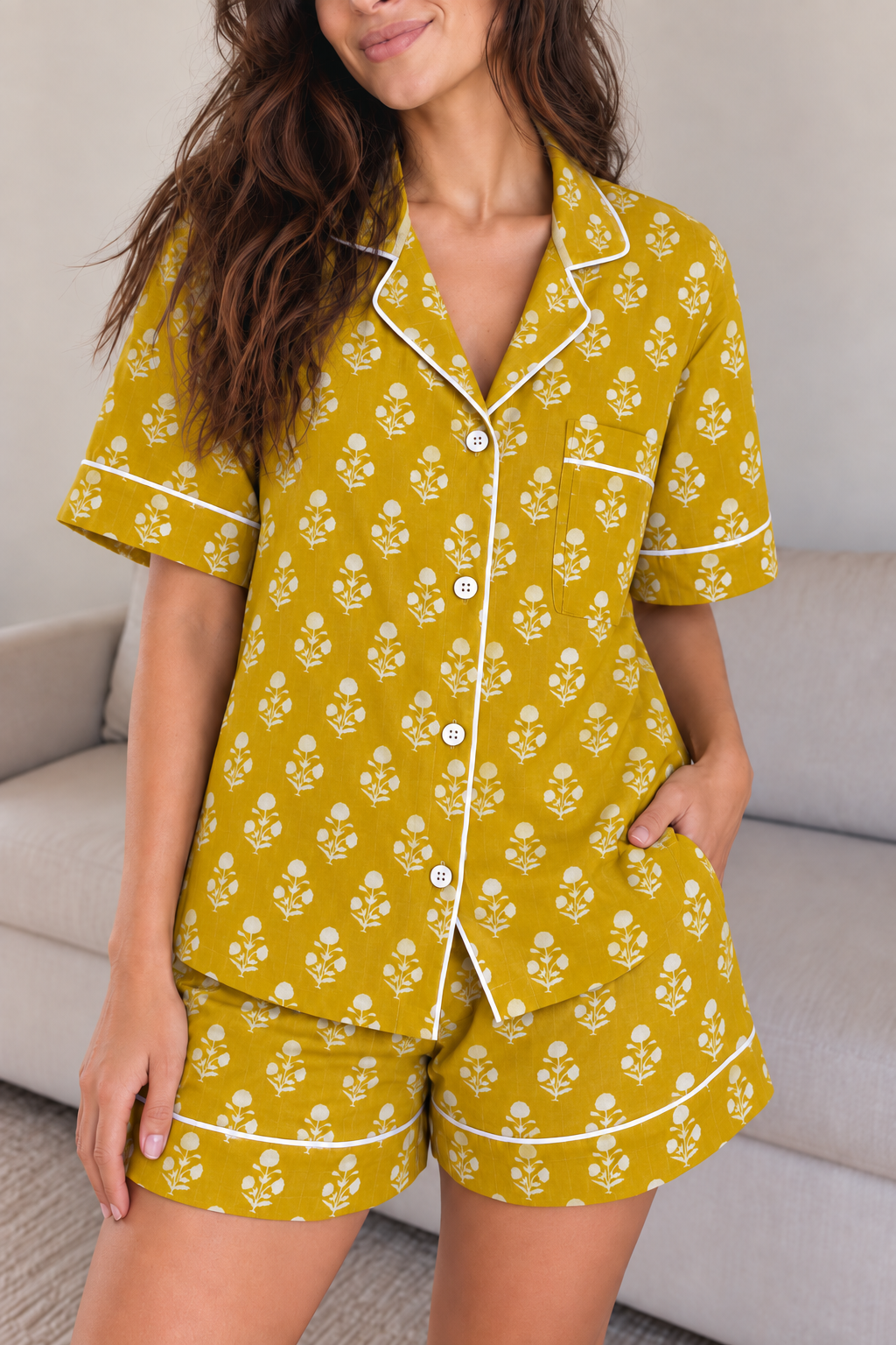 Honey Sprig Short Pyjama Set