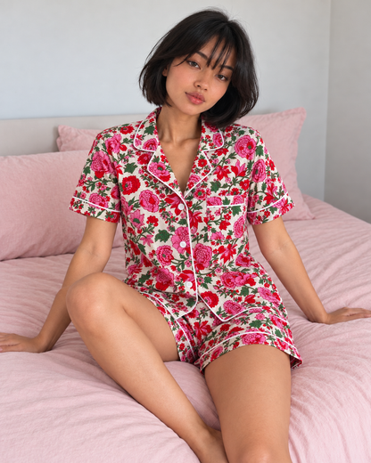 Pink Bloom Short Pyjama Set