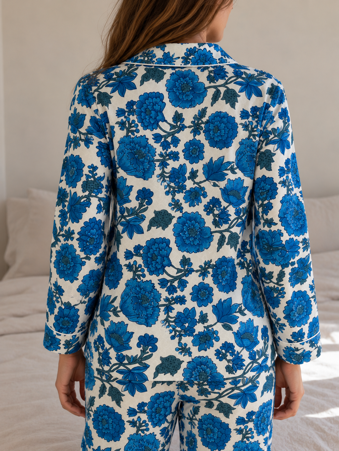Indigo Bloom Long Pyjama Set