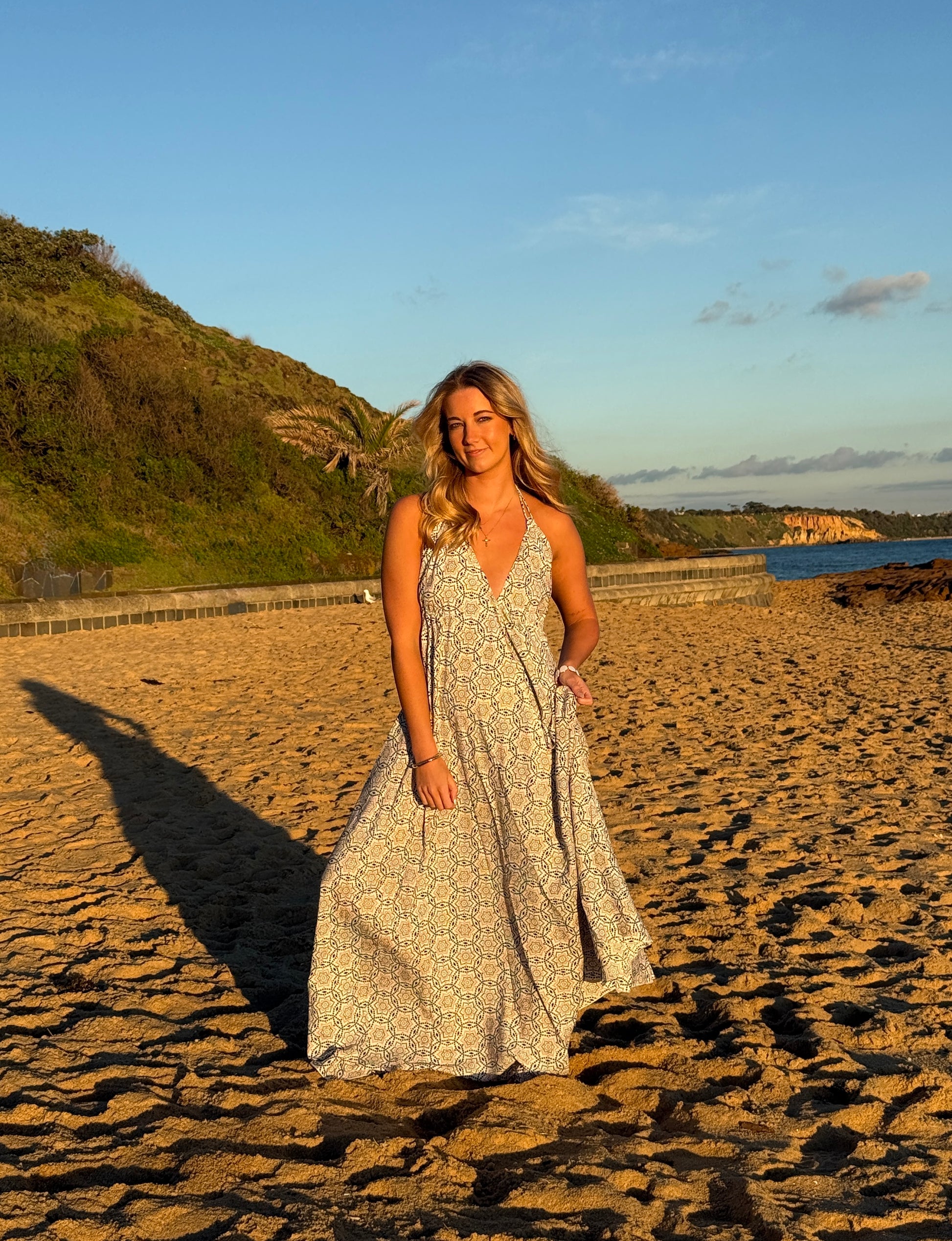 Ocean Breeze Cotton Maxi Dress